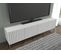 Meuble TV 200x56x42 Cm Blanc Mat Vague Meuble Hi-fi Luxueux Sur Pied Avec 4 Portes