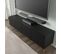 Meuble TV 200x56x42 Cm Noir Mat Vague Meuble Hi-fi Luxueux Sur Pied Avec 4 Portes