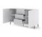 Buffet De Rangement Meuble Universel Blanc Mat 150x42x87 Ravi B Filet 2d3s Pied Noir