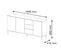 Buffet De Rangement Meuble Universel Blanc Mat 200x42x89 Ravi B Filet 2d3s Pied Cadré Or