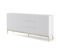 Buffet De Rangement Meuble Universel Blanc Mat 200x42x89 Ravi B Filet 2d3s Pied Cadré Or