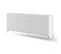 Buffet De Rangement Meuble Universel Blanc Mat 200x42x87 Ravi B Filet 2d3s Pied Or