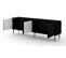 Meuble TV 180x40x60 Cm Meuble Hi-fi Luxueux Sur Pied Noir Mat Meshewood