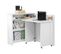 Lenart Bureau Extensible Avec Rangement 90cm Office Consus Slim Cw02p Blanc Brillant Droit