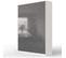 Lit Escamotable +2 Placards Vertical 140x200+(50x2)cm Miroir Lit Mural Blanc/anthracite Brillant