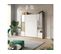 Lit Escamotable +2 Placards Vertical 140x200+(50x2)cm Miroir Lit Mural Chêne Sauvage/blanc