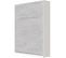 Lit Escamotable +2 Placards Vertical 140x200+(50x2)cm Miroir Lit Mural Supérieur Blanc/béton