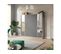 Lit Escamotable +2 Placards Vertical 120x200+(50x2)cm Miroir Lit Mural Chêne Sonoma/anthracite