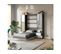 Lit Escamotable +2 Placards Vertical 120x200+(50x2)cm Miroir Lit Mural Anthracite/blanc