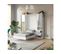 Lit Escamotable +2 Placards Vertical 120x200+(50x2)cm Miroir Lit Mural Blanc/béton