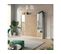 Lit Escamotable +2 Placards Vertical 120x200+(50x2)cm Miroir Lit Mural Blanc/chêne Sauvage