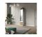 Lit Escamotable +2 Placards Vertical 120x200+(50x2)cm Miroir Lit Mural Blanc/chêne Sauvage