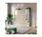 Lit Escamotable +2 Placards Vertical 120x200+(50x2)cm Miroir Lit Mural Blanc /chêne Sonoma