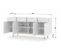 Buffet De Rangement 180x42x84cm Meuble Universel Sur Pied Doré Sparta Blanc Mat