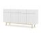 Buffet De Rangement 180x42x84cm Meuble Universel Sur Pied Doré Sparta Blanc Mat