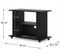 Meuble TV Commode TV Yogi Noir Mat 60x80x40cm (hxlxp) 2étagères Avec Roues Design Moderne