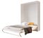 Lenart Lit Escamotable Matelas Inclus Vertical 90x200cm Blanc Brillant Lit Rabattable Consus Pro