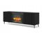 Meuble TV Meuble Hi-fi 177x42x65cm Sur Pied Avec Cheminée Integrée Ravi B Noir