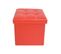 Pouf Boîte De Rangement Synthétique Rouge Moderne 30x30x30