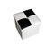 Pouf Coffre De Rangement Noir Blanc Faux Cuir Moderne 30x30x30