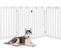 Barrière Autoportante Pour Chien 4 Panneaux En Bois Charnières Métalliques à 360° Blanc