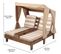 Double Chaise Longue Avec Porte-gobelets Pour Enfant - Expresso Et Écru