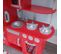 Cuisine Enfant En Bois Avec Rangement Pratique Et Accessoires - Vintage - Rouge