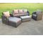 6 Places Salon De Jardin En Rotin Avec Canapé Tabourets Rectangle Table Basse Chaise