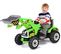 Excavatrice Electrique Pour Enfants, Tractopelle à Batterie 12v Pour Enfants Vert