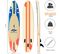 Stand Up Paddle Gonflable 320x76x15cm Avec Pagaie Alliage Aluminium Réglable Aileron Amovible