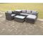 5 Places Salon De Jardin En Rotin Avec Canapé Table Basse Tabourets Chaise Table D'appoint