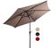 Parasol De Jardin/parasol Déporté Et Inclinable De Jardin Dia 270 Cm Avec 16 LED Marron