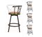 Lot De 4 Tabourets De Bar Tissu Marron Style Industriel