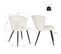 Lot De 2 Chaises De Salle À Manger Scandinave Fauteuil Assise Rembourrée En Bouclette, Blanc