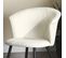 Lot De 2 Chaises De Salle À Manger Scandinave Fauteuil Assise Rembourrée En Bouclette, Blanc