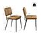 Lot De 2 Chaises De Salle À Manger Vintage Avec Dossier Assise Rembourrée En Suédine, Marron