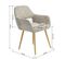 Lot de 4 Chaises de Salle à Manger Assise rembourrée en Tissu Pieds en métal Beige