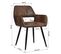 Lot De 4 Chaises De Salle À Manger Fauteuil Vintage Assise Rembourrée En En Suédine, Marron