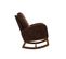 Fauteuil à Bascule Rocking Chair Fauteuil Relax Avec Poches Latérales Et Pieds En Bois Massif Marron