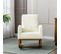 Fauteuil à Bascule Fauteuil Relax Rocking-chair Avec Poches Latérales Et Pieds En Bois Massif Blanc