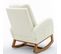 Fauteuil à Bascule Fauteuil Relax Rocking-chair Avec Poches Latérales Et Pieds En Bois Massif Blanc