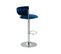 Lot De 2 Tabourets De Bar 360° Velours Bleu