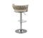 Lot De 2 Tabourets De Bar 360° Velours Beige