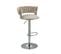 Lot De 2 Tabourets De Bar 360° Velours Beige