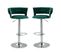 Lot De 2 Tabourets De Bar 360° Velours Vert