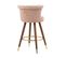 Lot De 2 Tabourets De Bar Rose 360° Velours Pieds En Bois