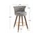 Lot De 2 Tabourets De Bar Gris 360° Velours Pieds En Bois