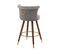 Lot De 2 Tabourets De Bar Gris 360° Velours Pieds En Bois