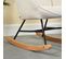 Fauteuil à Bascule Rocking Chair Scandinave en Tissu Avec Pieds en E' Bois Métal