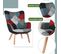 Chaise Canapé De Style Scandinave Avec Revêtement En Tissu Et Pieds En Bois Massif, Multicolore